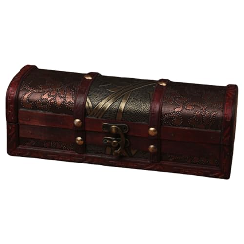 KAHDGSS Vintage Stile Robuste Holzhaarnadel Aufbewahrungsbox Mit Komplizierten Blumen Schnitzen Tragbares Zubehör Für Sammler Handgefertigte Holzbox von KAHDGSS