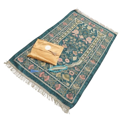 KAHDGSS Weiche und bequeme Gebetsmatte mit Perlen für das tägliche Gebet für Zuhause oder Moschee Teppich, rutschfeste Gebetsmatte von KAHDGSS