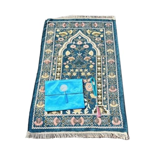 KAHDGSS Weiche und bequeme Gebetsmatte mit Perlen für das tägliche Gebet für Zuhause oder Moschee Teppich, rutschfeste Gebetsmatte von KAHDGSS