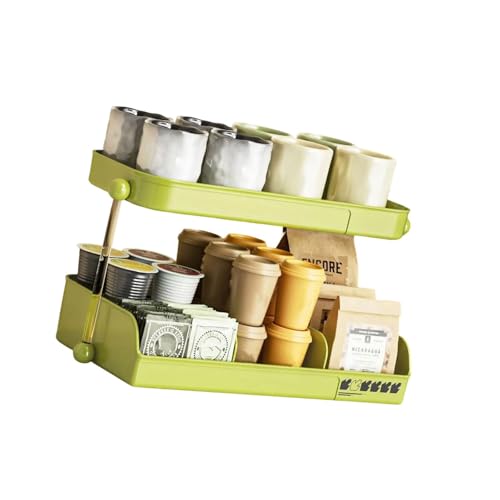Kaffeetasse Rasse 2 Ebenen Arbeitsplatten Organizer Rack Speicher Ständer Multifunktional Plastikbecher Für Den Kommerziellen Gebrauch Freistehender Gewürze von KAHDGSS