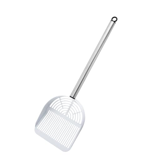 Katzenstreu Schaufel Glatte Metall Sifter Hollow Shovel Metallgriff Poop Sieben Kätzchen Kätzchen Langes Katzen Müll von KAHDGSS