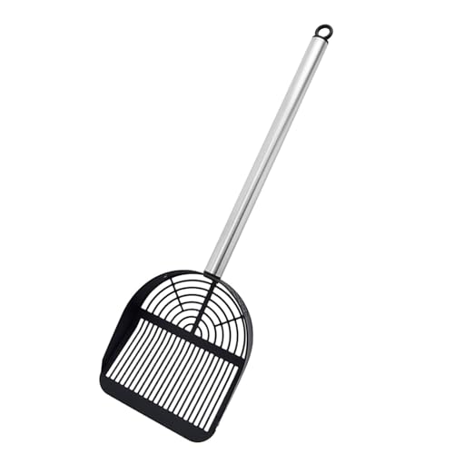 Katzenstreu Schaufel Glatte Metall Sifter Hollow Shovel Metallgriff Poop Sieben Kätzchen Kätzchen Langes Katzen Müll von KAHDGSS