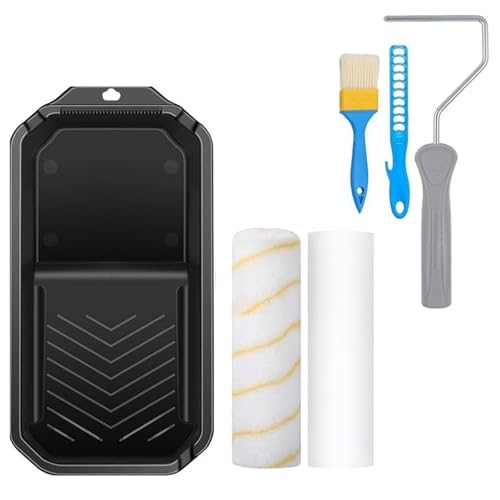 Kleines Farbroller-Set mit Mikrofaser-Walzen, Mehrzweck-Tablett, Wohnaccessoire für Wandmalerei, Mikrofaser-Walzen von KAHDGSS