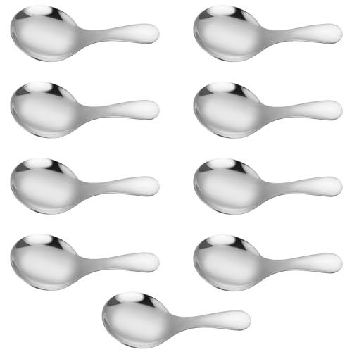 KAHDGSS Mehrzweck Non Raus Stahlschaufel Set 9PCS Miniatur Flat Konstruktion Sparsparung Für Gelees Kaffee Büro Verwenden Sie Miniaturdessertschaufeln von KAHDGSS