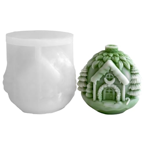 Silikonformen Weihnachtshäuser Kerzenformen Ornament Formen Epoxidharz Pflaster Für Kerzen Machen Silikonform Weihnachtshauspflaster Gießen von KAHDGSS