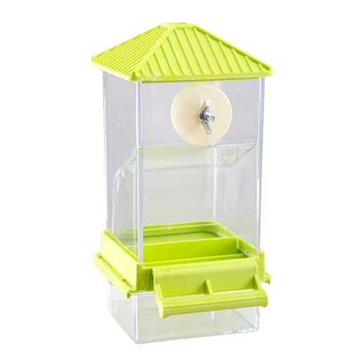 Vogelfutterspender für Papageien, transparent, einfaches Nachfüllen, für kleine Vögel, mit Anti-Verstopfungs-Funktion, transparenter Vogelfutterspender von KAHDGSS