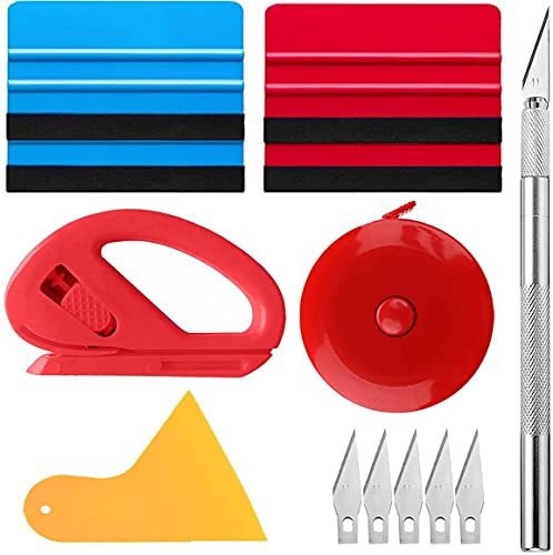 KAHEIGN 13Pcs Folien Werkzeug Set Rakel Set, Folierungs Rakel Folierung Vinyl Wraps Werkzeug mit Präzisionsmesser und Folienrakel für Autofolie Tönungsfolie Installation Werkzeug von KAHEIGN