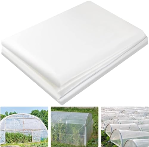 KAHEIGN 2 x 3m Polyethylenfolie Transparent Gewächshausfolie, Extra Dick Reißfest Gartenfolie aus Polyethylen, Klarsicht Folientunnel für Gartenarbeit Tomatenhaus Treibhaus Folie (250Mu / 1000G) von KAHEIGN