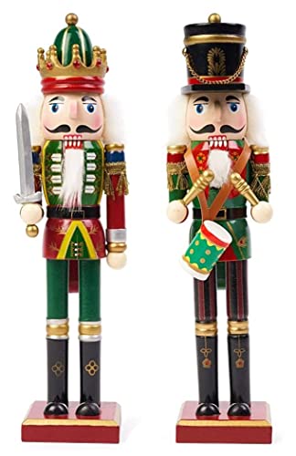 KAHEIGN 2Pcs Nussknacker Figuren Holz Nussknacker Soldaten, 30cm Traditionelle Weihnachten Nussknacker Figuren Deko aus Kiefernholz für Zuhause Weihnachtsdekoration Weihnachtsschmuck KAHEIGN 2Pcs Nussknacker Figuren Holz Nussknacker Soldaten, 30cm Traditionelle Weihnachten Nussknacker Figuren Deko aus Kiefernholz für Zuhause Weihnachtsdekoration Weihnachtsschmuck von KAHEIGN