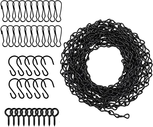 KAHEIGN 500cm Blumenampel Ketten zum Aufhängen, Metall Hängende Blumentopfkette mit 10 Haken 20 Clips 10 Schraubösenhaken für Aufhängen von Blumenkorb Pflanzgefäße Pflanzenkörbe Ketten von KAHEIGN