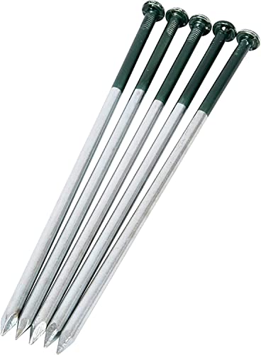 KAHEIGN 50Pcs Kunstrasennägel Stahlnägel Set, 5mm x 150mm verzinkte Rundkopfnägel Nagel-Set zur Befestigung von Astroturf Kunstrasen auf harte oder steinige Böden (Halbgrün) von KAHEIGN