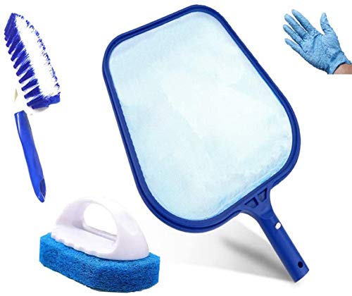 KAHEIGN Hot Tub Reinigungsset, Whirlpool Reinigungsset enthält Schwimmbad Abschäumer Pool Kescher, Paddelbad Bürste und Scrubber Pad, Handschuhe für den Whirlpool von KAHEIGN