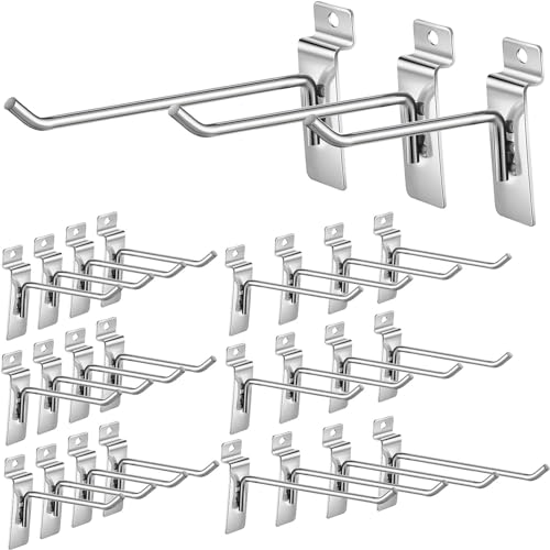 KAHEIGN 24Pcs Lochwandhaken Werkzeugwand Haken Lamellenwand Haken, 10cm/15cm/20cm Stahl Lochplattenhaken Metallhaken für Werkzeugwand, Praktisch und robust Haken für Supermarktregale Werkzeugräume von KAHEIGN