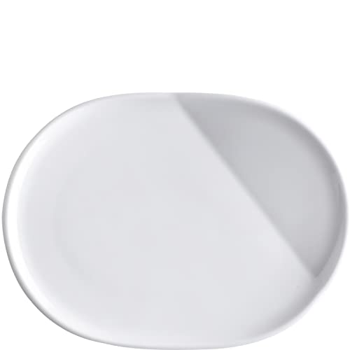 KAHLA 023371A90002C O - The better place Platte oval 23,5 cm weiß ovale Servierplatte aus Porzellan, Wurstplatte, Käseplatte, hochwertiges Geschirr mit Relief, Fine Dining Geschirr, medium, flach von KAHLA