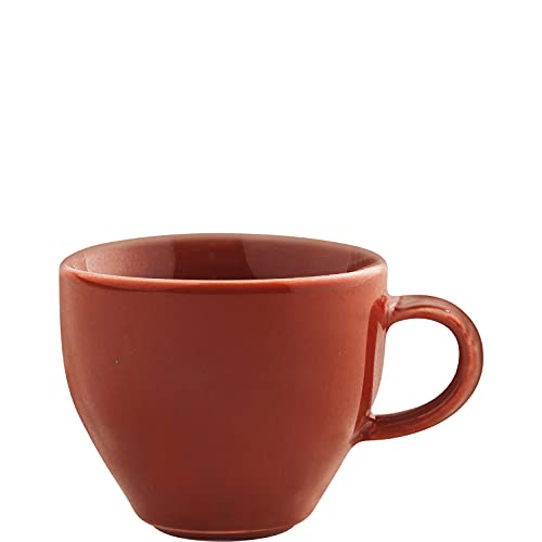 KAHLA 1T5106A93020W Homestyle Milchkaffeetasse 0,30 l siena red mediterranes Geschirr aus Porzellan mit Steingut- und Keramiklook dickwandige Kaffeetasse XL 300 ml rund rot von KAHLA