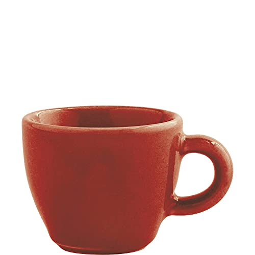 KAHLA 1T5123A93020W Homestyle Espressotasse 0,03 l siena red mediterranes Geschirr aus Porzellan mit Steingut- und Keramiklook kleine dickwandige Tasse für Espresso Mokkatasse rund rot von KAHLA