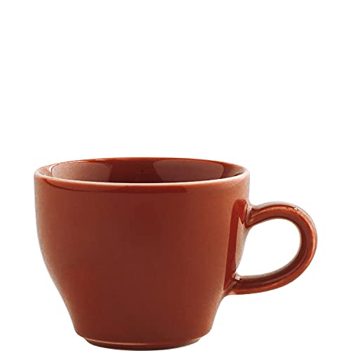 KAHLA 1T5125A93020W Homestyle Cappuccinotasse Italiano 0,18 l siena red mediterranes Geschirr aus Porzellan mit Steingut- und Keramiklook dickwandige Kaffeetasse dicke Tasse 180 ml rund rot von KAHLA