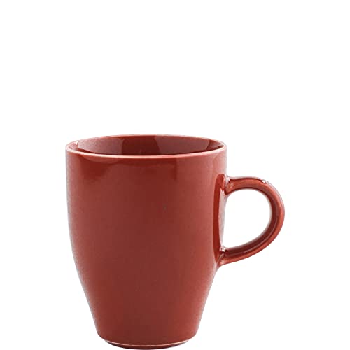 KAHLA 1T5330A93020W Homestyle Kaffeebecher 0,32 l siena red mediterranes Geschirr aus Porzellan mit Steingut- und Keramiklook hoher Becher dickwandige Tasse XL 320 ml rund rot von KAHLA