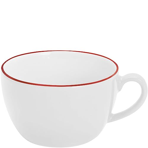 KAHLA 204708A69971C Pronto Line Cappuccino-Obertasse 0,25 l Line cherry red | Becher mit roter Linie aus Porzellan von KAHLA