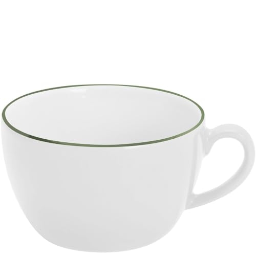KAHLA 204708A69980C Pronto Line Cappuccino-Obertasse 0,25 l Line smaragd green | Kaffeetasse mit dunkelgüner Linie aus Porzellan von KAHLA