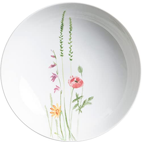 KAHLA 393456A50002C Five Senses Wildblume Suppenteller 21 cm | tiefer Teller mit Blumenmotiv aus Porzellan rot/gelb von KAHLA