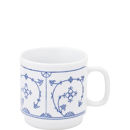 KAHLA 485300A75019H Blau Saks Kaffeebecher 0,30 l | Kaffeetasse mit Strohmuster aus Porzellan von KAHLA