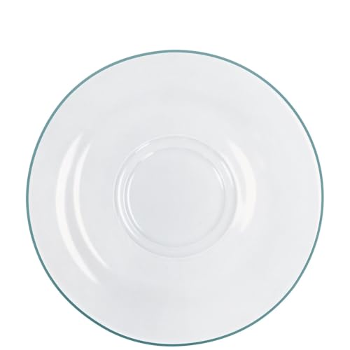 KAHLA Pronto Line Untertasse 16 cm Line ocean green | Unterteller mit türkiser Linie aus Porzellan von KAHLA