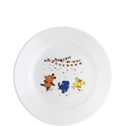 KAHLA DieMaus Frühstücksteller 20,5 cm Party | weißer Teller im Sendung mit der Maus Design von KAHLA