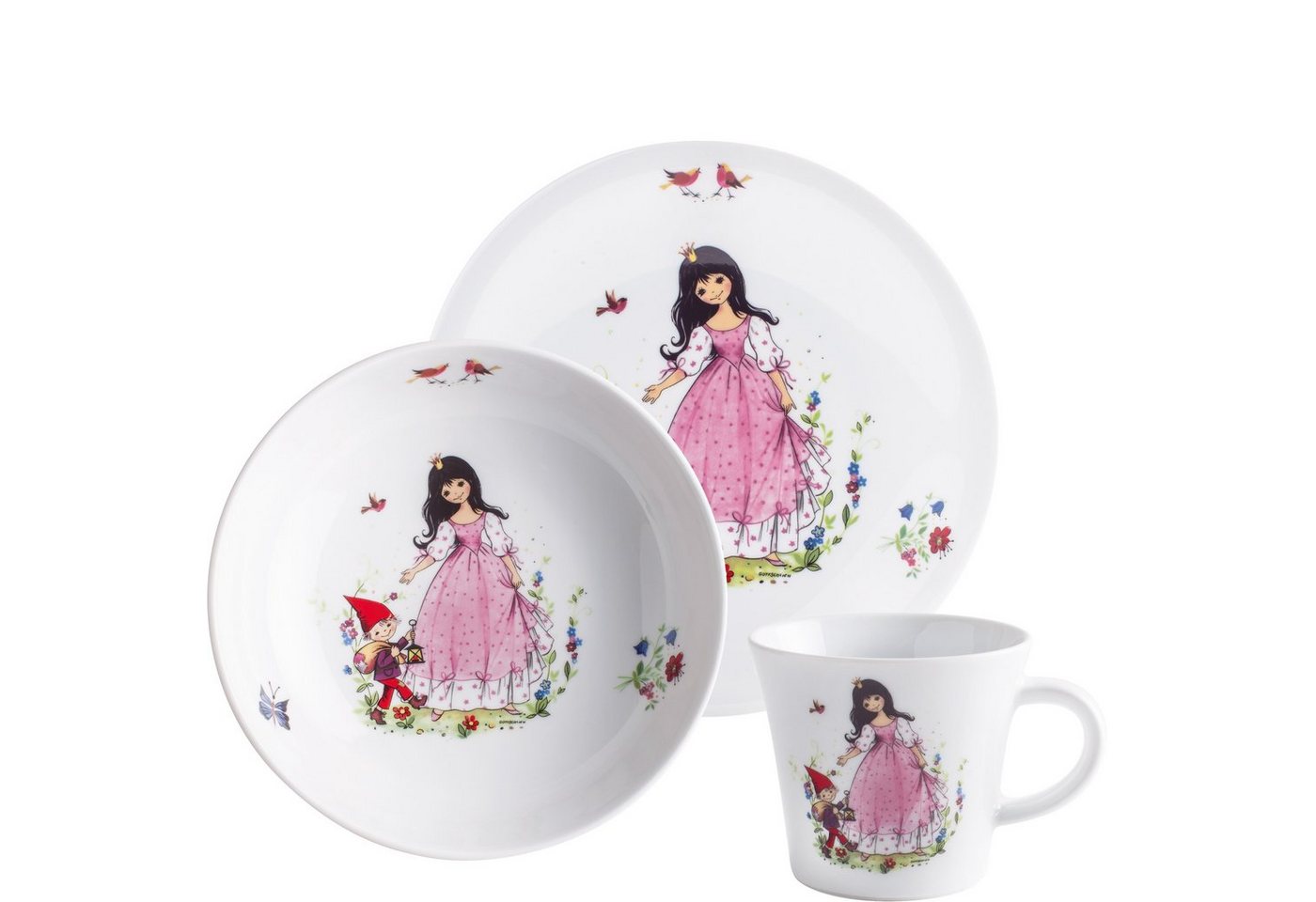 KAHLA Kindergeschirr-Set Kids, Märchenmotiv (3-tlg), 1 Personen, Porzellan, Made in Germany von KAHLA