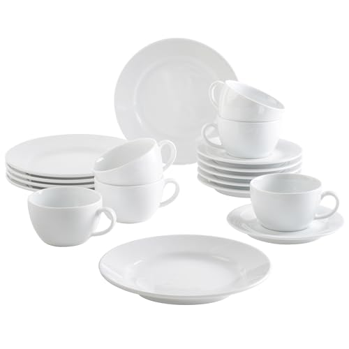 KAHLA 570436A90057C Pronto Kaffeeservice 18tlg. | weißes Kaffeeset für 6 Personen aus Porzellan von KAHLA