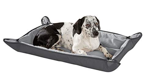 KAHU® Hundebett (65 x 100 cm) • Faltbar für Hunde & Katzen • 2-in-1 Bett & Decke • Waschbar und Beidseitig Verwendbar • Ökotex Zertifiziert • Grau von KAHU