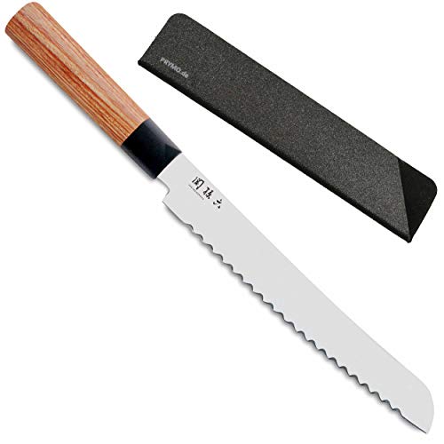 KAI Seki Magoroku Brotmesser Redwood MGR-0225B 23 cm mit Klingenschutz von KAI / Prymo.de