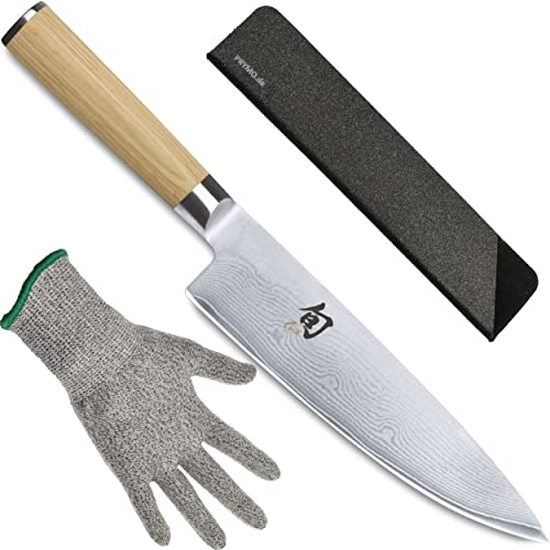 KAI Shun Kochmesser Classic White DM-0706W 20cm mit Klingenschutz und Schutzhandschuh von KAI / Prymo.de