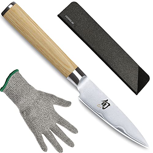 KAI Shun White Officemesser 9cm DM-0700W mit Klingenschutz und Schutzhandschuh von KAI / Prymo.de