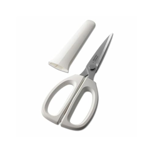 KAI DIRK Küchenschere, weiß mit einer Gesamtlänge von 21 cm - Schneide 8 cm mit Schutzkappe - Premiumqualität Universalschere Schere Küche von KAI