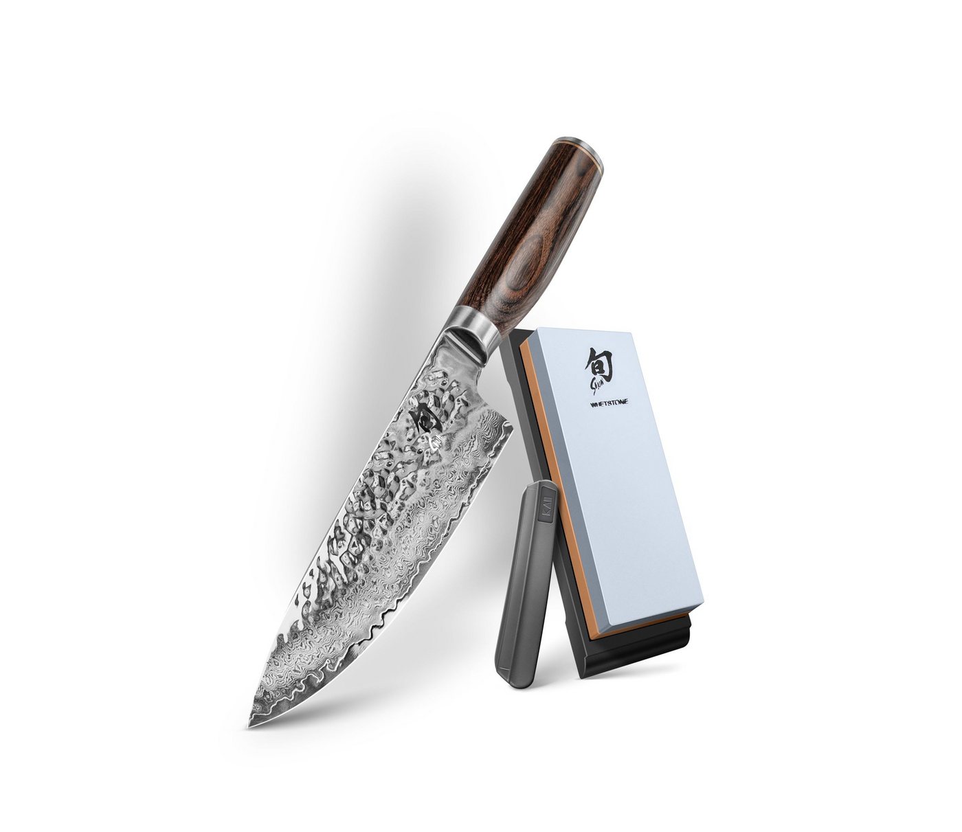 KAI Messer-Set Shun Premier Tim Mälzer Set Kochmesser + Schleifstein + Schleifhilfe (Spar-Set, 3-tlg) von KAI
