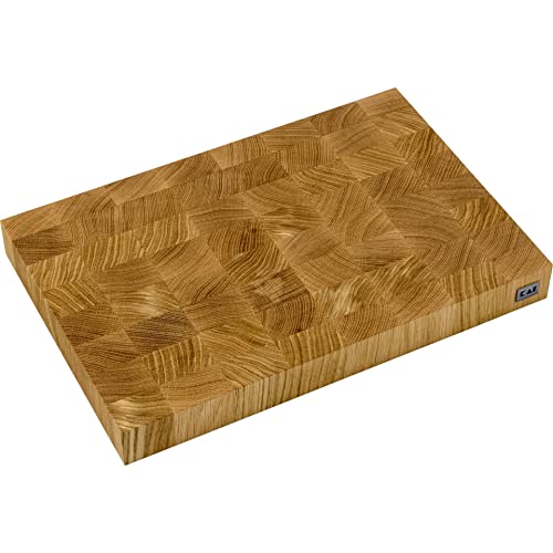 KAI Schneidbrett Hackblock dunkel aus Eiche, Kopfholz mit rutschfesten Gummifüßen Abmessung 39 x 26,2 x 5,3 cm - Professionelles Hochwertiges Schneidbrett Unterlage KAI Schneidbrett Hackblock dunkel aus Eiche, Kopfholz mit rutschfesten Gummifüßen Abmessung 39 x 26,2 x 5,3 cm - Professionelles Hochwertiges Schneidbrett Unterlage von KAI