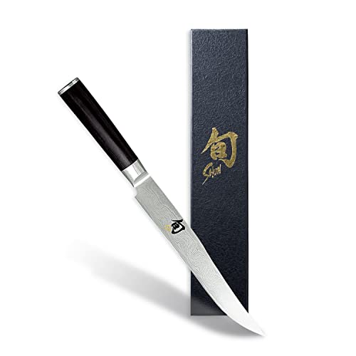 KAI Shun Classic japanisches Tranchiermesser 20 cm Klingenlänge - Damastmesser 32 Lagen VG MAX Kern - 61 (±1) HRC - Pakkaholzgriff - Made in Japan - Aufschnittmesser geschmiedet von Shun