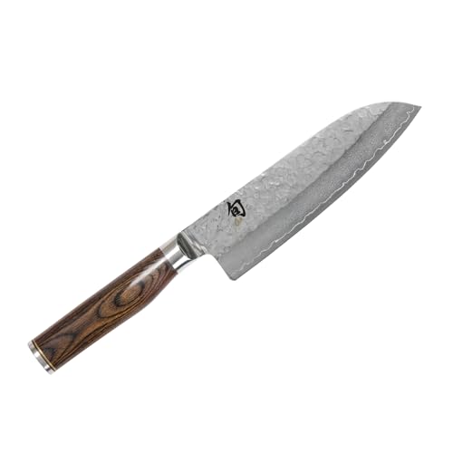 KAI Shun Premier Santoku Messer aus VG-10 Damaszenerstahl1 mit Griff aus Walnussholz, Klingenlänge: 18 cm, Grifflänge: 12 cm, TDM-1702 von Kai