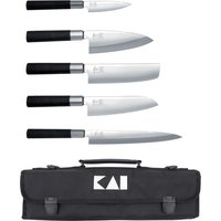 KAI Wasabi Black Messer-Set Japan - 5 Messer mit Messertasche von KAI