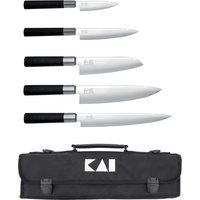 KAI Wasabi Black Messer-Set Europa - 5 Messer mit Messertasche von KAI