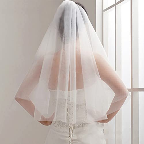 Brautschleier,Braut Hochzeit Schleier 2 Tier Weiß Braut Hochzeit Schleier mit Kamm einfache Fingerspitze Schleier Braut Hochzeit für Bridal Hen Party Dekoration Brautschleier,Braut Hochzeit Schleier 2 Tier Weiß Braut Hochzeit Schleier mit Kamm einfache Fingerspitze Schleier Braut Hochzeit für Bridal Hen Party Dekoration von KAIAIWLUO