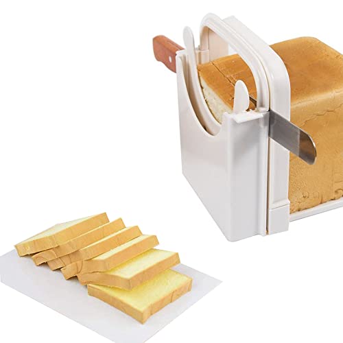 Brotschneider,Brot Schneiden Verstellbarer Sandwichmaker Manueller Laibschneider Faltbare Loaf Slicer Toast Brotschneidemaschine für hausgemachtes Brot von KAIAIWLUO