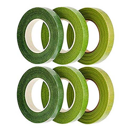 Floristenband,6 PCS Blumenklebeband Grünes Floristentape Selbstklebend Floristenstammband für Hochzeitsblumenstrauß Dekorationen Basteln Handwerk von KAIAIWLUO