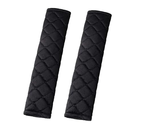 KAIAIWLUO Gurtschoner,2 Pack Plüsch Auto Gurtpolster für Erwachsene und Kinder Sicherheitsgurt Schulterpolster für Autosicherheitsgurte Rucksack Schultertasche Schwarz von KAIAIWLUO