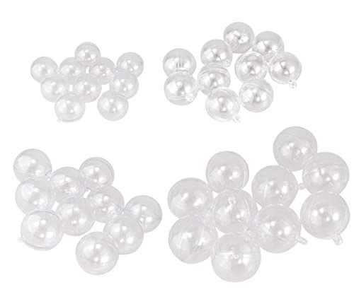 KAIAIWLUO Mini Weihnachtskugeln,40 Stück Befüllbare Acrylkugeln Geeignet Bruchsichere Transparente Bastelkugeln aus Kunststoff Zum Befüllen von Weihnachtsschmuck 4 Größen von KAIAIWLUO