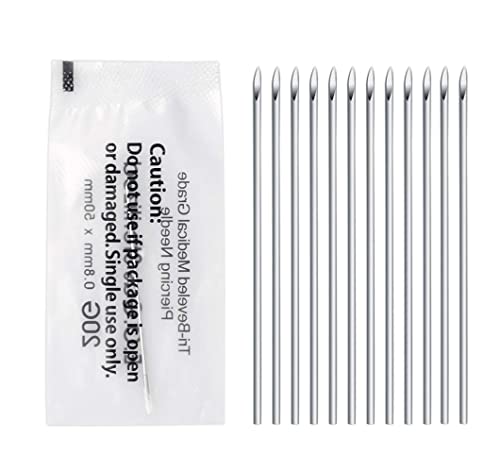 KAIAIWLUO Piercing Nadeln,12 PCS 16G Ohrnasen Piercing Nadeln Steril Körper Piercingkanüle Tattoo Zubehör für Ohr Nase Bauch Zunge Nabel Nippel Augenbraue von KAIAIWLUO