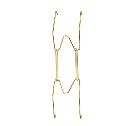 KAIAIWLUO Unsichtbare Telleraufhänger,Tellerhalter Dekorative Geschirrständer Gold Wandtelleraufhänger W-förmiger Federhaken Metallaufhänger zum Aufhängen an der Wand 10 Zoll von KAIAIWLUO