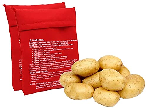 Mikrowellen Kartoffelbeutel,2 Stück Mikrowellenbeutel Kartoffeln Express-Beutel Waschbarer und Wiederverwendbarer Kartoffelkochtasche in nur 4 Minuten von KAIAIWLUO