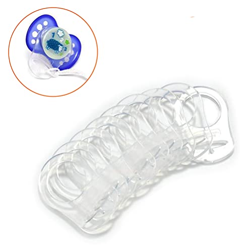 KAIAIWLUO Pacifier Ring Connector Transparent Silikonknopfring, 10er Pack Silikon Silikonring Silikonring für Schnullerkette Schnullerring für MAM NUK-Schnuller im Knopfstil Klar von KAIAIWLUO